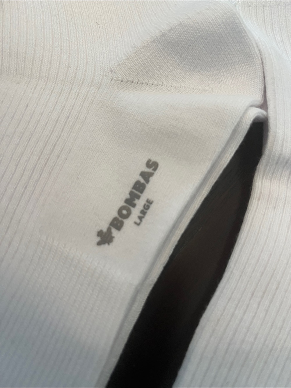 NWOT Bombas White Ribbed Crew Socks with Ruffle Cuff - Picture 2 of 4